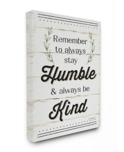 Stupell Industries Humble And Kind Rosemary Sprig Typography Canvas Wall Art, 16" X 20" In Multi