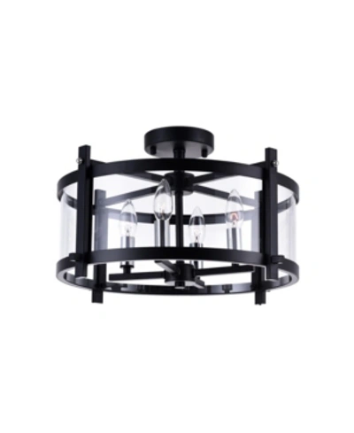 Cwi Lighting Sierra 4 Light Flush Mount In Black