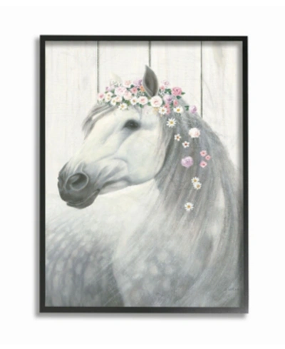 Stupell Industries Spirit Stallion Horse With Flower Crown Framed Giclee Art, 16" X 20" In Multi