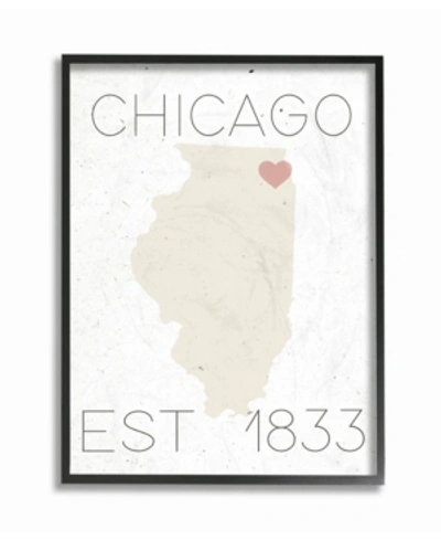 Stupell Industries Chicago Est 1833 Framed Giclee Art, 16" X 20" In Multi