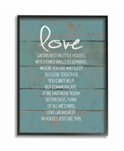 Stupell Industries Love Grows Best In Little Houses Distressed Teal Shiplap Framed Giclee Art, 16" X 20" In Multi