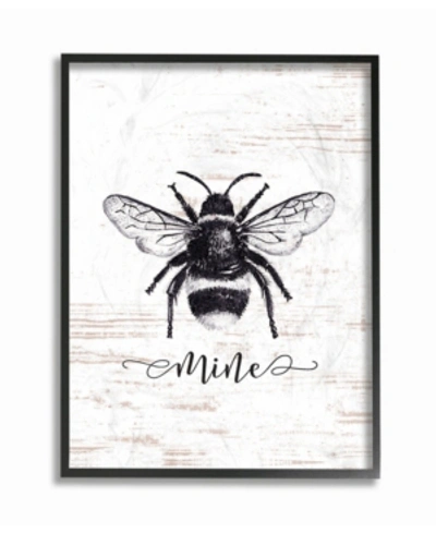 Stupell Industries Bee Mine Drawing On Wood Framed Giclee Art, 16" X 20" In Multi