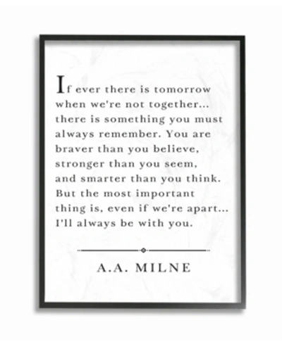 Stupell Industries I'll Always Be With You A.a. Milne Framed Giclee Art, 16" X 20" In Multi