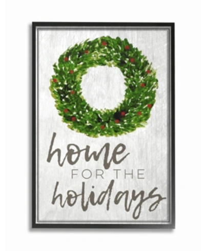Stupell Industries Home For The Holidays Wreath Christmas Framed Giclee Art, 11" X 14" In Multi