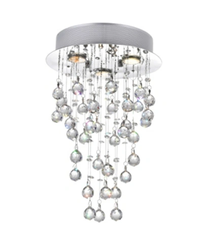 Cwi Lighting Rain Drop 3 Light Flush Mount In Chrome