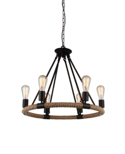 Cwi Lighting Ganges 6 Light Chandelier In Black