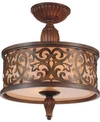Cwi Lighting Nicole 3 Light Flush Mount In Dark Brown