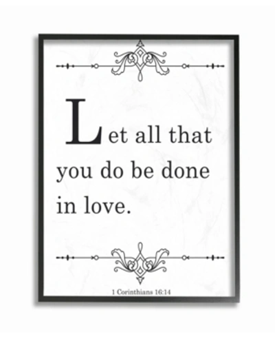 Stupell Industries Let All Be Done In Love Framed Giclee Art, 11" X 14" In Multi