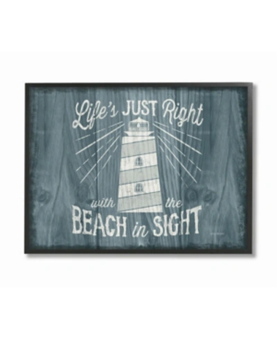 Stupell Industries Life's Just Right Lighthouse Framed Giclee Art, 16" X 20" In Multi