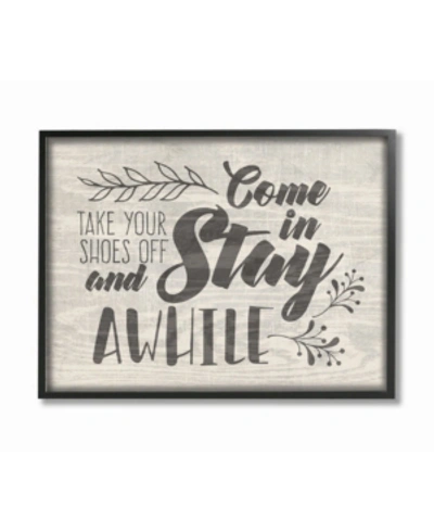 Stupell Industries Come In Stay Awhile Take Your Shoes Off Framed Giclee Art, 16" X 20" In Multi