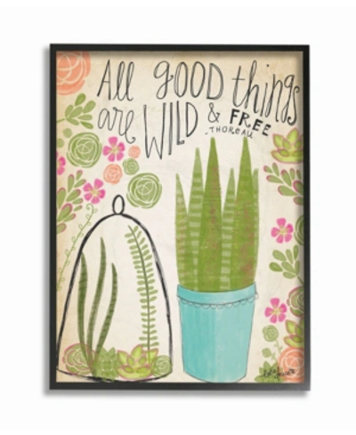 Stupell Industries Good Things Are Wild And Free Houseplants Framed Giclee Art, 16" X 20" In Multi
