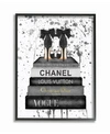 Stupell Industries Glam Fashion Book Stack Gray Bow Pump Heels Ink Framed Giclee Art, 11" X 14" In Multi