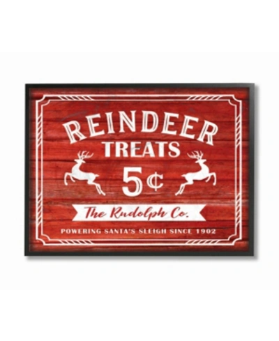 Stupell Industries Reindeer Treats Vintage-inspired Sign Framed Giclee Art, 11" X 14" In Multi