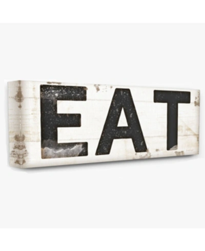 Stupell Industries Eat Typography Vintage-inspired Sign Cavnas Wall Art, 10" X 24" In Multi