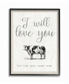 Stupell Industries Love You Till The Cows Come Home Framed Giclee Art, 11" X 14" In Multi