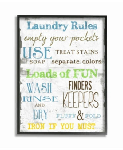 Stupell Industries Home Decor Laundry Rules Typography Bathroom Framed Giclee Art, 11" X 14" In Multi
