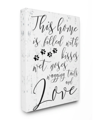 Stupell Industries Home Filled With Kisses And Wagging Tails Dogs Canvas Wall Art, 16" X 20" In Multi