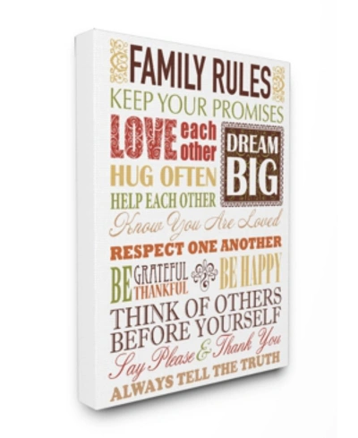 Stupell Industries Home Decor Family Rules Autumn Colors Cavnas Wall Art, 16" X 20" In Multi