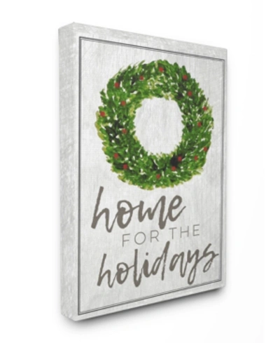 Stupell Industries Home For The Holidays Wreath Christmas Cavnas Wall Art, 16" X 20" In Multi