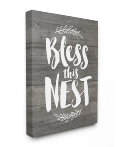 Stupell Industries Bless This Nest Planks Canvas Wall Art, 16" X 20" In Multi