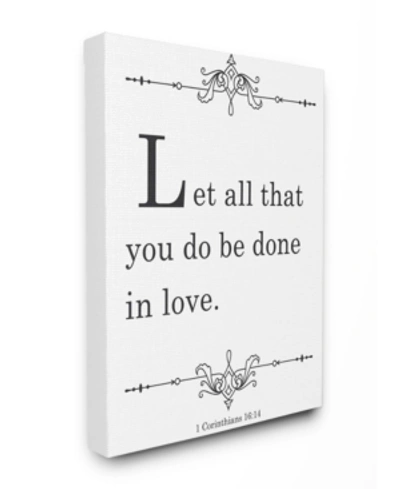 Stupell Industries Let All Be Done In Love Canvas Wall Art, 16" X 20" In Multi
