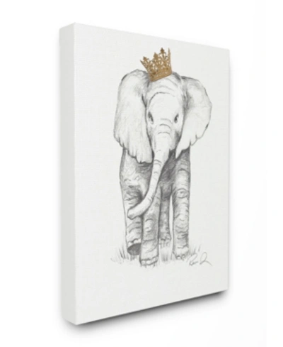 Stupell Industries Elephant Royalty Graphite Drawing Canvas Wall Art, 16" X 20" In Multi