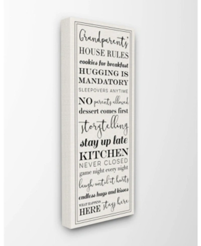 Stupell Industries Grandparents House Rules Canvas Wall Art, 10" X 24" In Multi