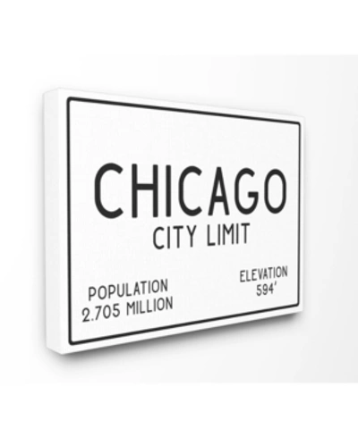 Stupell Industries Chicago City Limit Canvas Wall Art, 16" X 20" In Multi