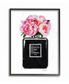 Stupell Industries Glam Perfume Bottle Flower Black Peony Pink Framed Giclee Art, 11" X 14" In Multi