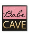 STUPELL INDUSTRIES BABE CAVE PINK AND GOLD FRAMED GICLEE ART, 12" X 12"