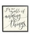 STUPELL INDUSTRIES CAPABLE OF AMAZING THINGS FRAMED GICLEE ART, 12" X 12"