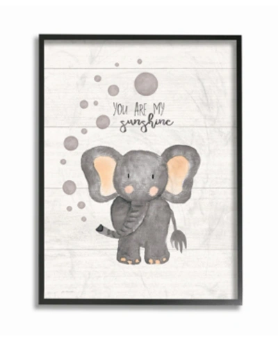 Stupell Industries You Are My Sunshine Elephant Framed Giclee Art, 11" X 14" In Multi