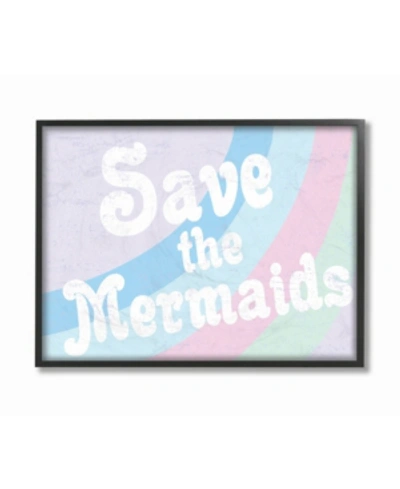 Stupell Industries Save The Mermaids Framed Giclee Art, 11" X 14" In Multi