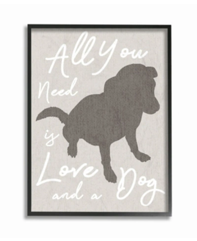 Stupell Industries All You Need Is Love And A Dog Framed Giclee Art, 11" X 14" In Multi