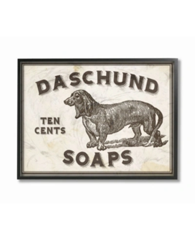 Stupell Industries Daschund Soap Vintage-inspired Sign Framed Giclee Art, 11" X 14" In Multi