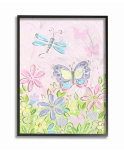 Stupell Industries The Kids Room Pastel Butterfly And Dragonfly Framed Giclee Art, 11" X 14" In Multi