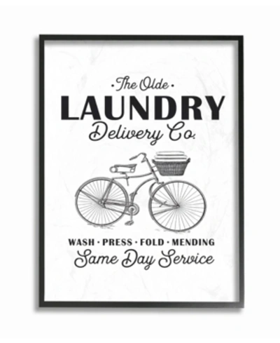 Stupell Industries Olde Laundry Delivery Co Vintage-inspired Bike Framed Giclee Art, 11" X 14" In Multi
