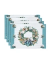 Laural Home Christmas By The Sea Placemat - Set Of 4 In Aqua And Shiplap