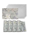 DAINTY HOME REVERSIBLE METALLIC PLACE MATS NON-SLIP MAGNOLIA FLORAL DINING TABLE PLACEMATS - SET OF 4