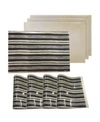 DAINTY HOME REVERSIBLE METALLIC PLACE MATS NON-SLIP JAGGED 12" X 18" PLACEMATS