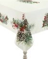LAURAL HOME WINTER GARLAND TABLECLOTH -70"X 84"