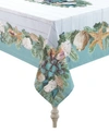 Laural Home Christmas By The Sea Tablecloth In Aqua And Shiplap