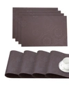 DAINTY HOME FAUX LEATHER HYDE PARK SLIP RESISTANT SUEDE BACKING EMBOSSED 3D SURFACE LUXURY 12" X 18" PLACE MATS