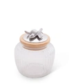 Arthur Court Canister Glass For Kitchen With Rubber Airtight Seal For Food Storage Olive Pattern Knob In Silver
