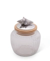 Arthur Court Canister Glass For Kitchen With Rubber Airtight Seal For Food Storage Sea Shell Ocean Pattern Knob In Silver