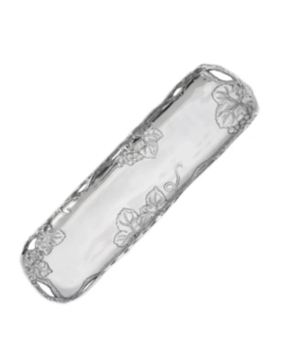 Arthur Court Designs Aluminum Grape Vineyard Oblong Tray In Silver