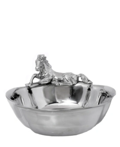Arthur Court Designs Aluminum Figural Horse Bowl In Silver