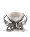 VAGABOND HOUSE 3 PEWTER ELEPHANT TRIO STAINLESS PUNCH, ICE BOWL