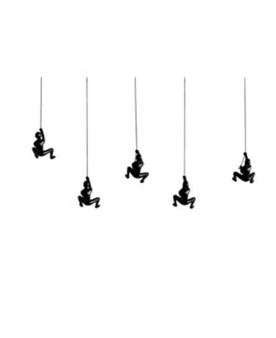 Climbing Man Wall Art Set Of 5 In Black