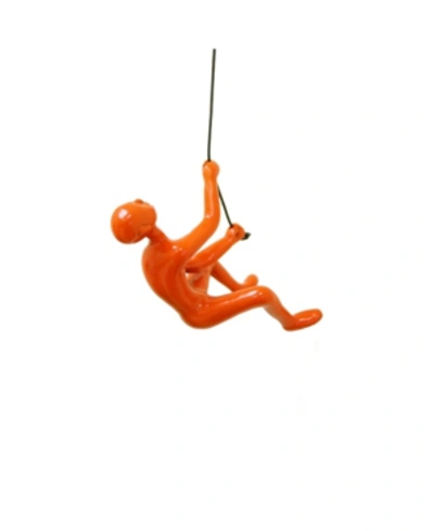 Climbing Man Wall Art In Orange